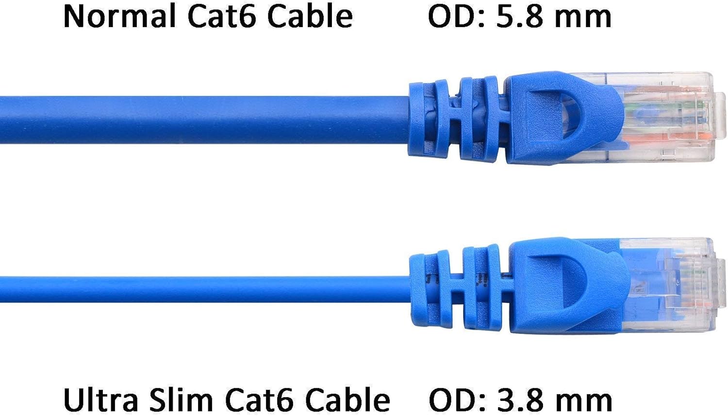 Cable Matters 100-Foot Snagless Long Cat6A (SSTP, SFTP) Shielded Ethernet Cable in Blue & 50-Foot Cat6 Ultra Thin Ethernet Cable