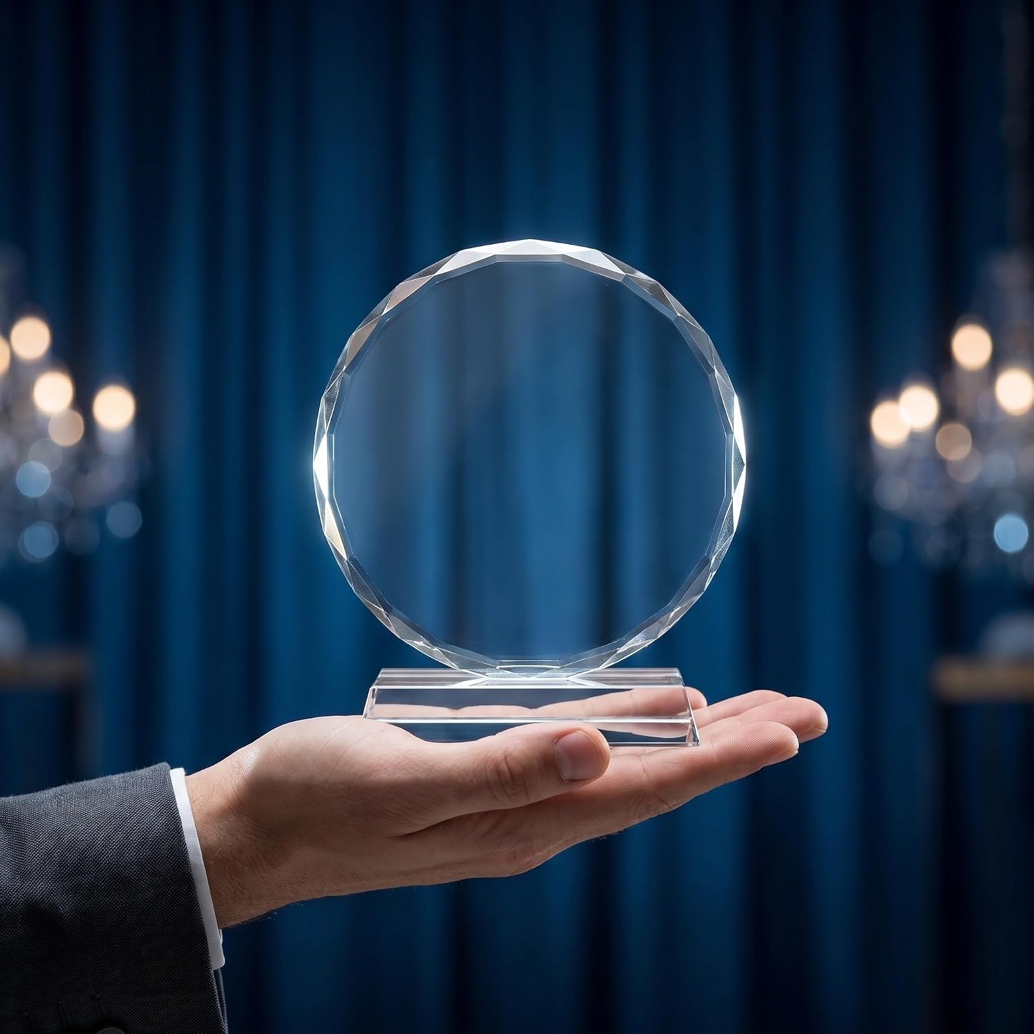 Crystal Plaque Award Sunflower Shape 80mm 100mm Glass Trophy