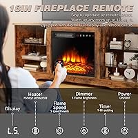 Vista 3 de LEMBERI Soporte de TV con Chimenea de 58 Pulgadas para TVs de hasta 65 Pulgadas, Consola con Chimenea Eléctrica de 18'' y Control Remoto, Centro