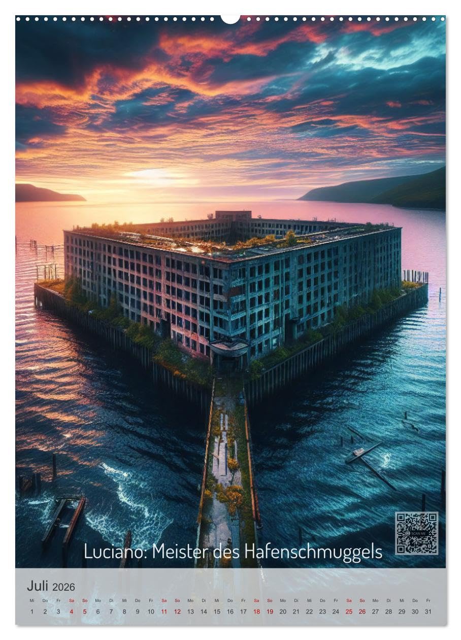 True Crime - Schatten der Vergangenheit (hochwertiger Premium Wandkalender 2026 DIN A2 hoch), Kunstdruck in Hochglanz: True Crime Kalender: Wahre Verbrechen, QR-Codes, KI-Bilder (CALVENDO Menschen)
