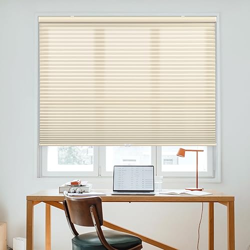 DEZ FURNISHINGS Persiana celular inalámbrica con filtro de luz de 1.5 pulgadas, 36 pulgadas de ancho x 48 pulgadas de alto, alabastro
