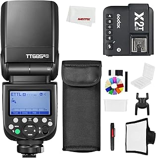 Godox TT685II-S TT685II-N TT685II-C TTL Speedlite High-Speed Sync, 2.4G Wireless X System, with X2T-N X2T-C Wireless Trigger Compatible (TT685II-S+X2T-S)