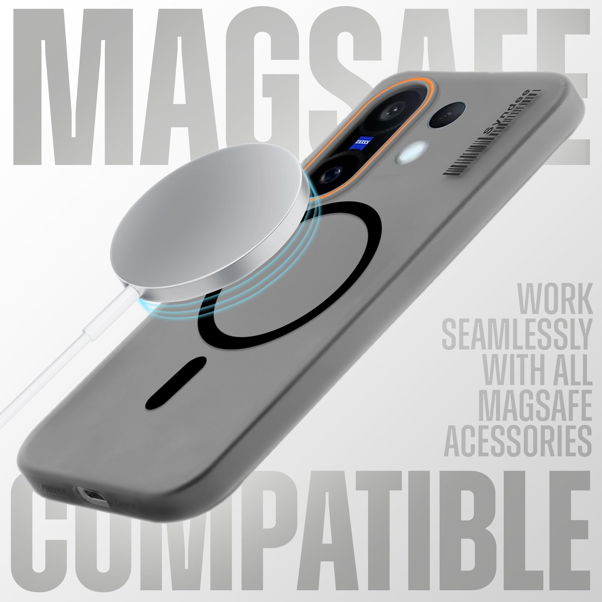 DL3 Mobilak Case Back Cover for Honor 200 5G, Sleek Frosted Translucent Back Only Compatible with Wireless Magnetic Accessories | Anti-Scratch Shockproof Phone Case (Black)