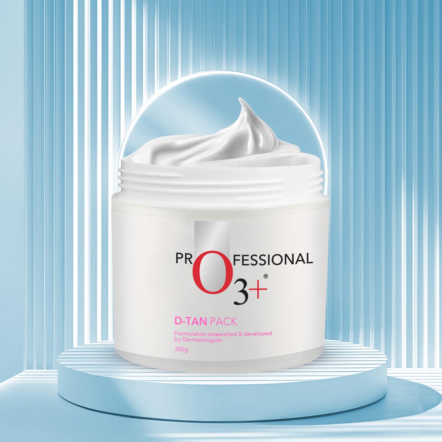 O3+ D-TAN Professional Face Pack for Instant Tan Removal & Glowing Skin with Lactic Acid, Pea Extract & Mint Extract - Ideal for All Skin Types (300g) | Detan Pack for Tan Removal for Face and Body 1