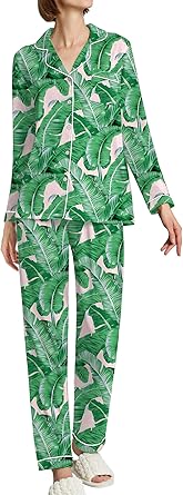 Ekouaer Pajamas Women's Long Sleeve Sleepwear Soft Button Down Loungewear Pjs Lounge Set Nightwear XS-XXL