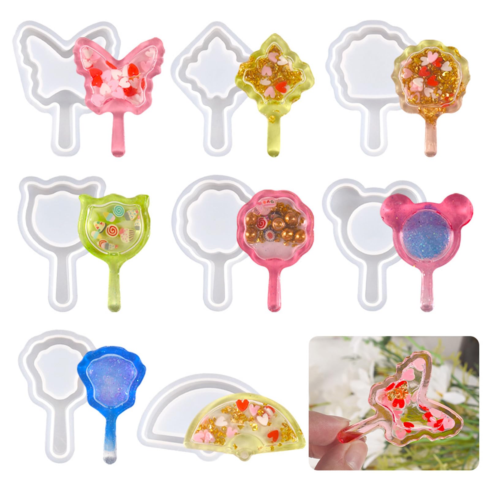 Moule En Silicone Pour Pendentif De Boucle D'oreille, Moules Exécutifs De Bijoux En Résine Xy, Coeur, Fleur, Breloques De Bricolage, Moule De Porte-clés, Artisanat Créatif