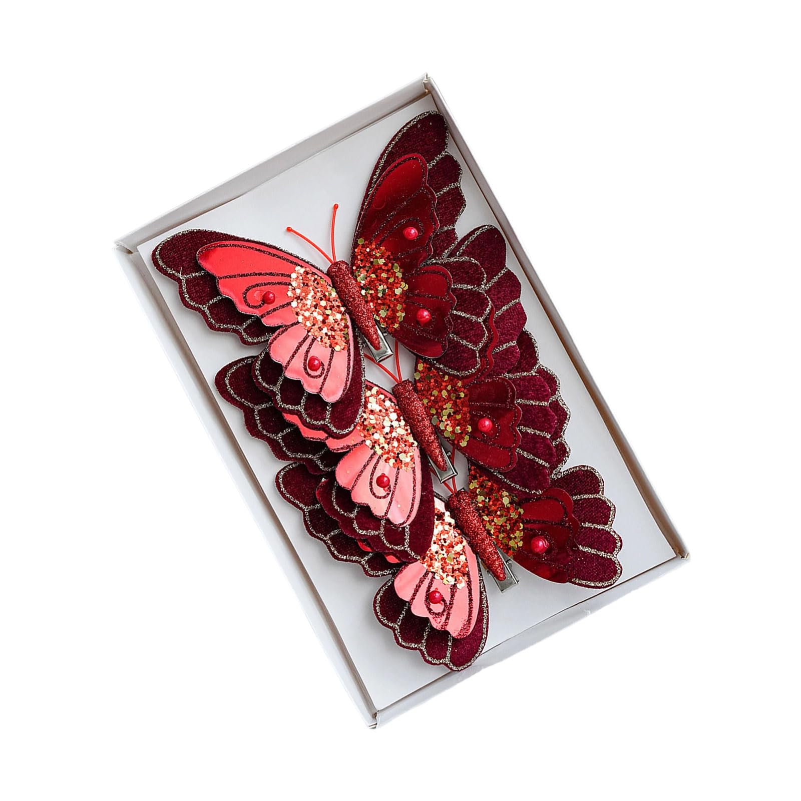 Tfaoys C Of 3 Beautiful Two Layer Butterfly Hanging Decorations Unique Tree Accessories Perfect For Hristmas Tree And Home Fabri Christmas Decorations
