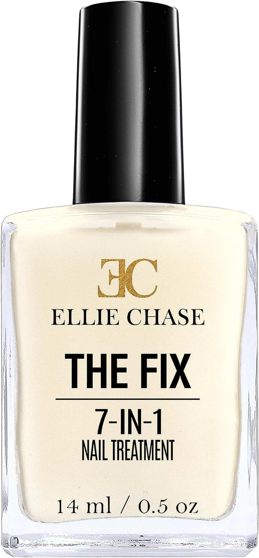 Ellie Chase 7 in 1 Nail Strengthener, Growth, Hardener, Repair Treatment Polish 0.5 OZ/Peptides/Vitamin E/Violet Extract/Oils/Amino Acid/Extra Hydration/Strength/Smoothing/Hardening/Protection/Shine