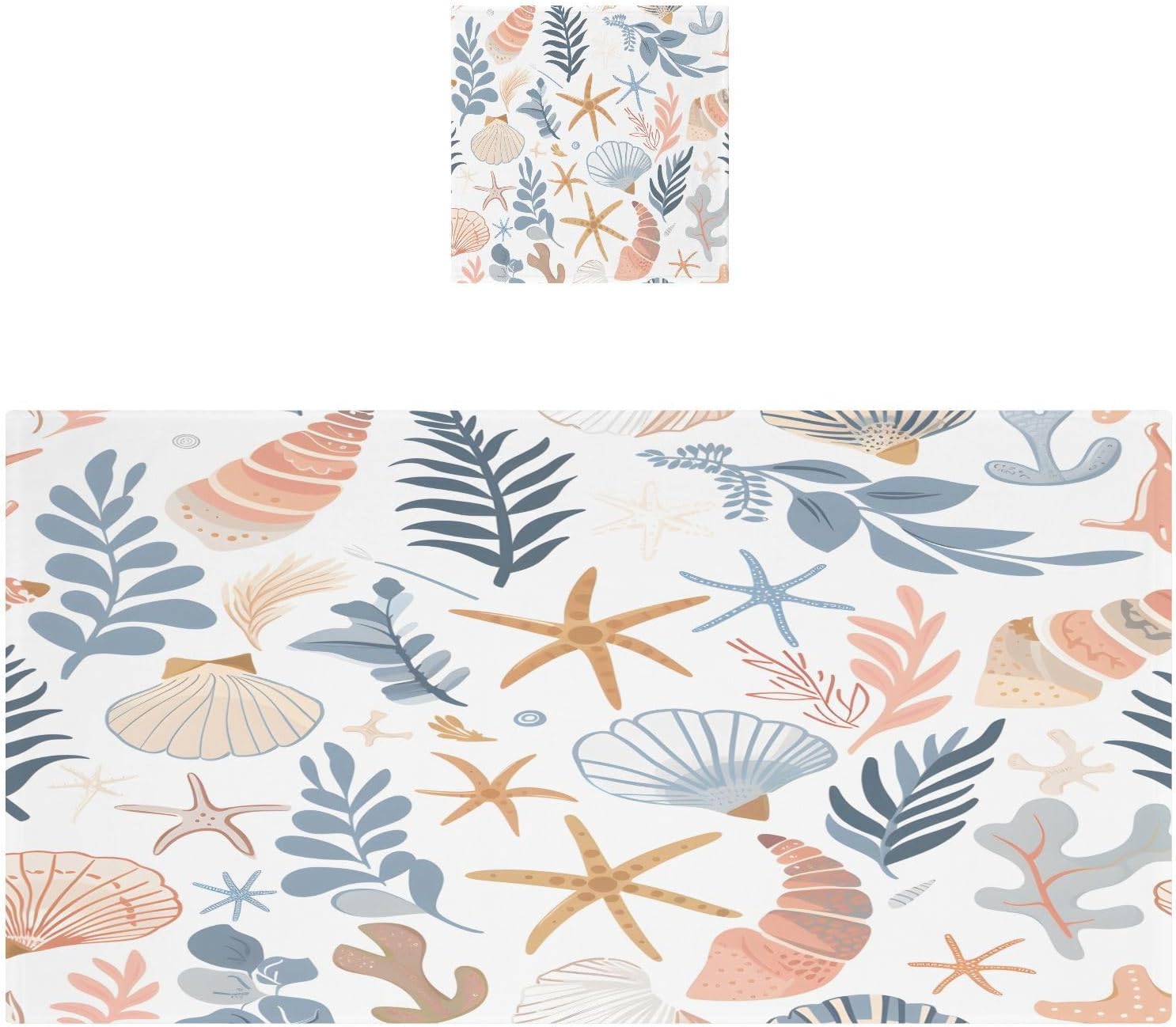 Hand Towels Premium Soft and Highly Absorbent Seaweed Starfish 2 Pcs Towels for Bathroom Set 100% Cotton Decorative Face Towels