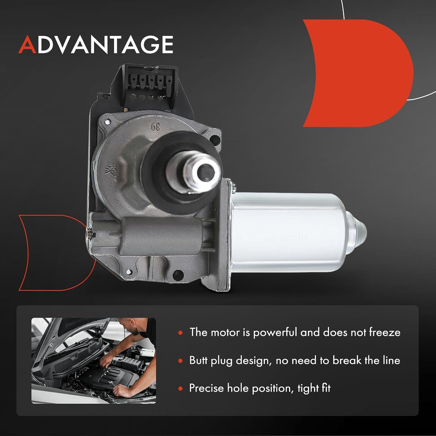 A-Premium Rear Windshield Wiper Motor Compatible with Buick Rainier & Chevrolet Trailblazer, Trailblazer EXT & GMC Envoy, Envoy XL/XUV & Isuzu Ascender & Oldsmobile Bravada & Saab 9-7x, 5-Pin