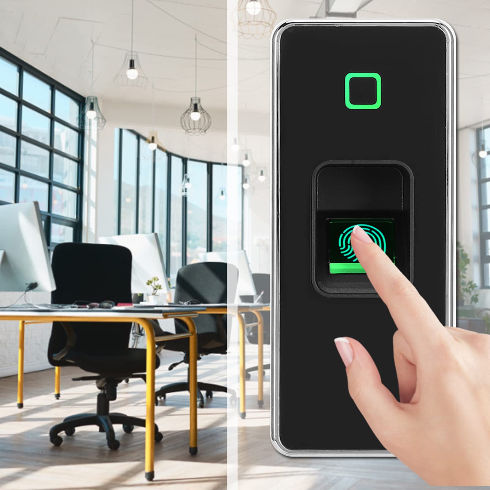 ZJchao Controlador de Acceso, Controlador de Acceso de Metal Lector de Tarjetas de 125 KHZ Huella Digital a Prueba de Agua Control de Lector de Puerta Abridor de Puerta
