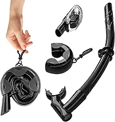 Snorkel de Mergulho Seco Completo, Tubo Respiratório Multifuncional Para Mergulho Livre e Autônomo, Com Proteção Contra Respingos E válvula Superior