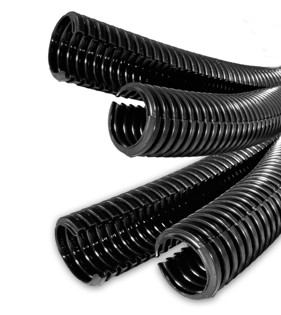 Black Spiral Conduit Split Tube Cable Tidy Wire Loom Harness 22mm ID x 28mm OD (20m Length)