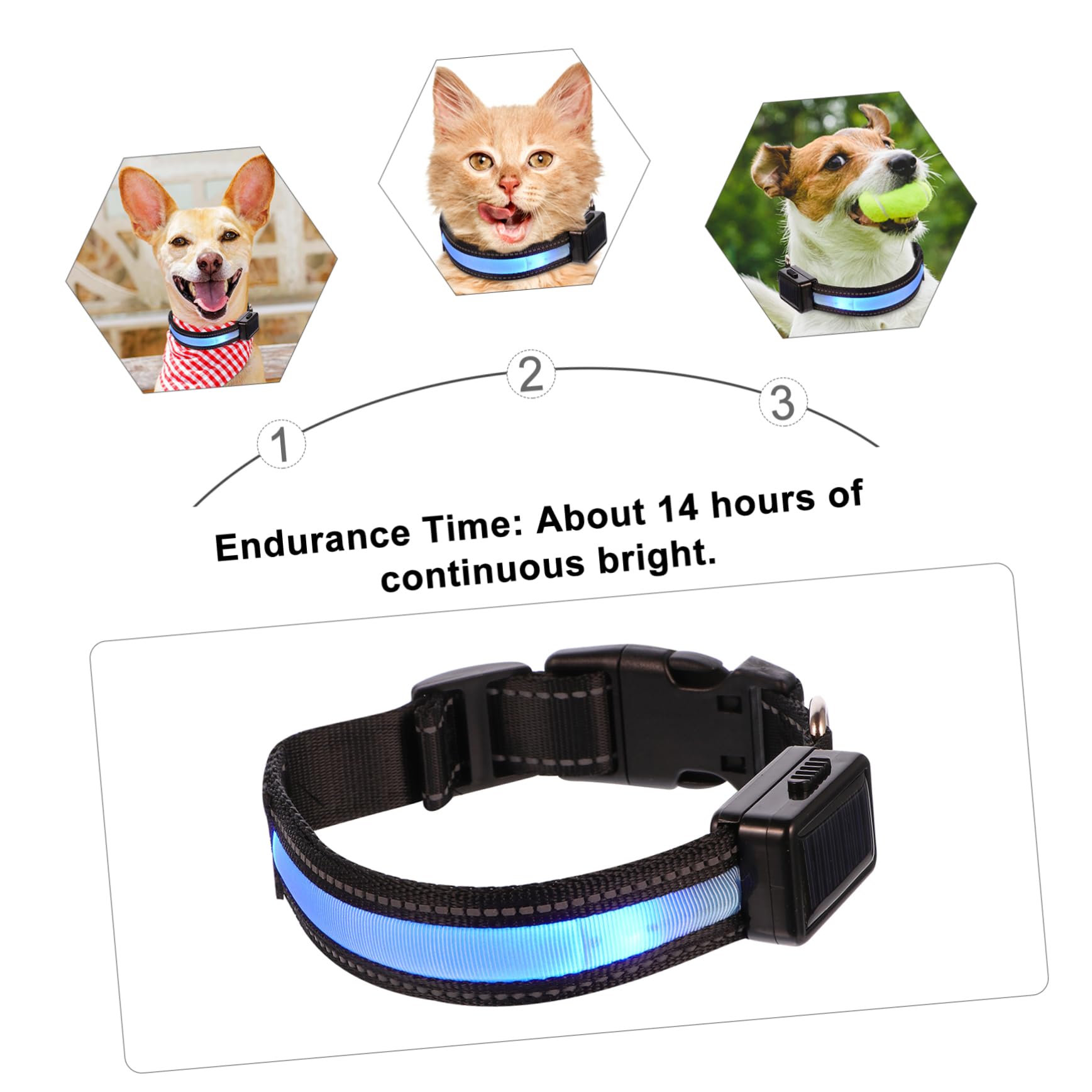 Kisangel 3ensembles Collier LED pour Chien USB Rechargeable Collier Lumineux avec Boucle De Libération pour Promenades Nocturnes Compatible avec Petits Et Chiens
