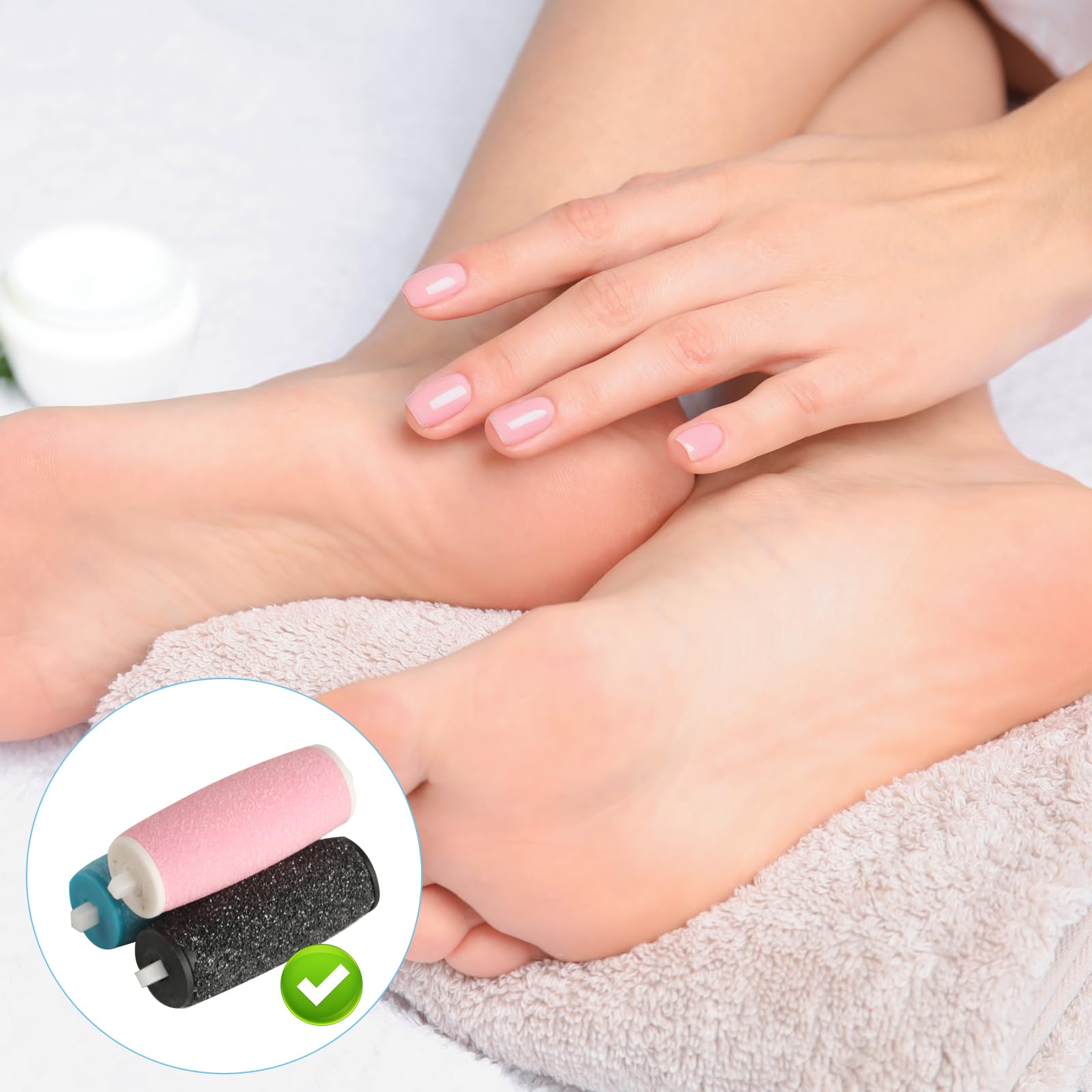 14 unidades para Scholl Velvet Smooth rodillos de repuesto para removedor de callos Scholl, rodillos de repuesto extra gruesos para lima de pies eléctrica, pedicura, juego de cuidado de los pies para