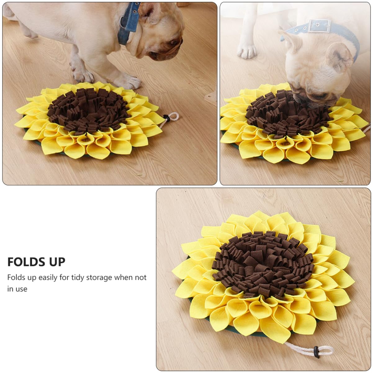FOMIYES 3piezas Alfombra Olfativa para Mat De Comida Forma De Girasol Entrenamiento y Fieltro El Forrajeo y Reduce El Estrés