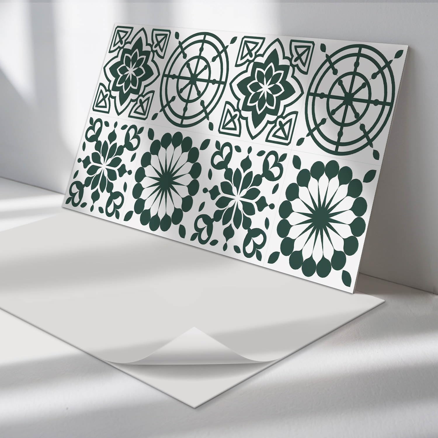 Panneaux muraux autocollants rectangulaires en vinyle imperméable style floral 40x20cm