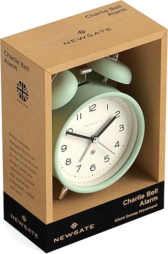 Miniatura 7 de NEWGATE Charlie Bell Echo - Reloj despertador  Versión moderna del reloj clásico de campana doble  Neo Mint  Números fáciles de leer  Ideal para