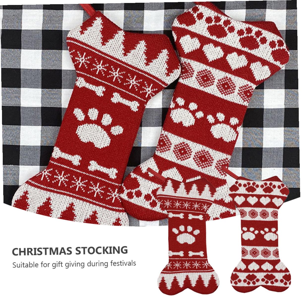 Artibetter Set 2 Calze di Natale Divertenti e Classiche Resistente per Decorazioni Festive e Regali di Natale Calza della Befana Creativa da Appendere per e Amici Addobbi Natalizi per Casa