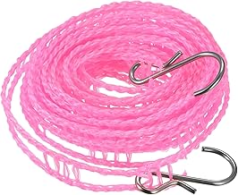 uxcell Portable Clothesline, 9.84ft Nylon Windproof Non-Slip Washing Line Rope for Courtyard Outdoor Travel Camping Laundry Drying, Pink