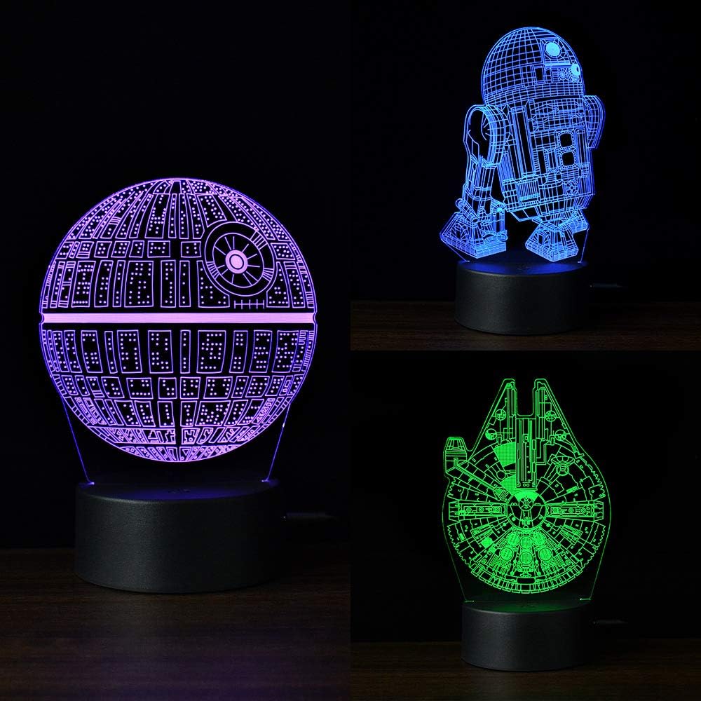 TITISKIN 3D Illusion LED Night Light,16 Colors Gradual Changing Touch Switch USB Table Lamp for Holiday Gifts or Home Decorations （3Pattern） - Image 3