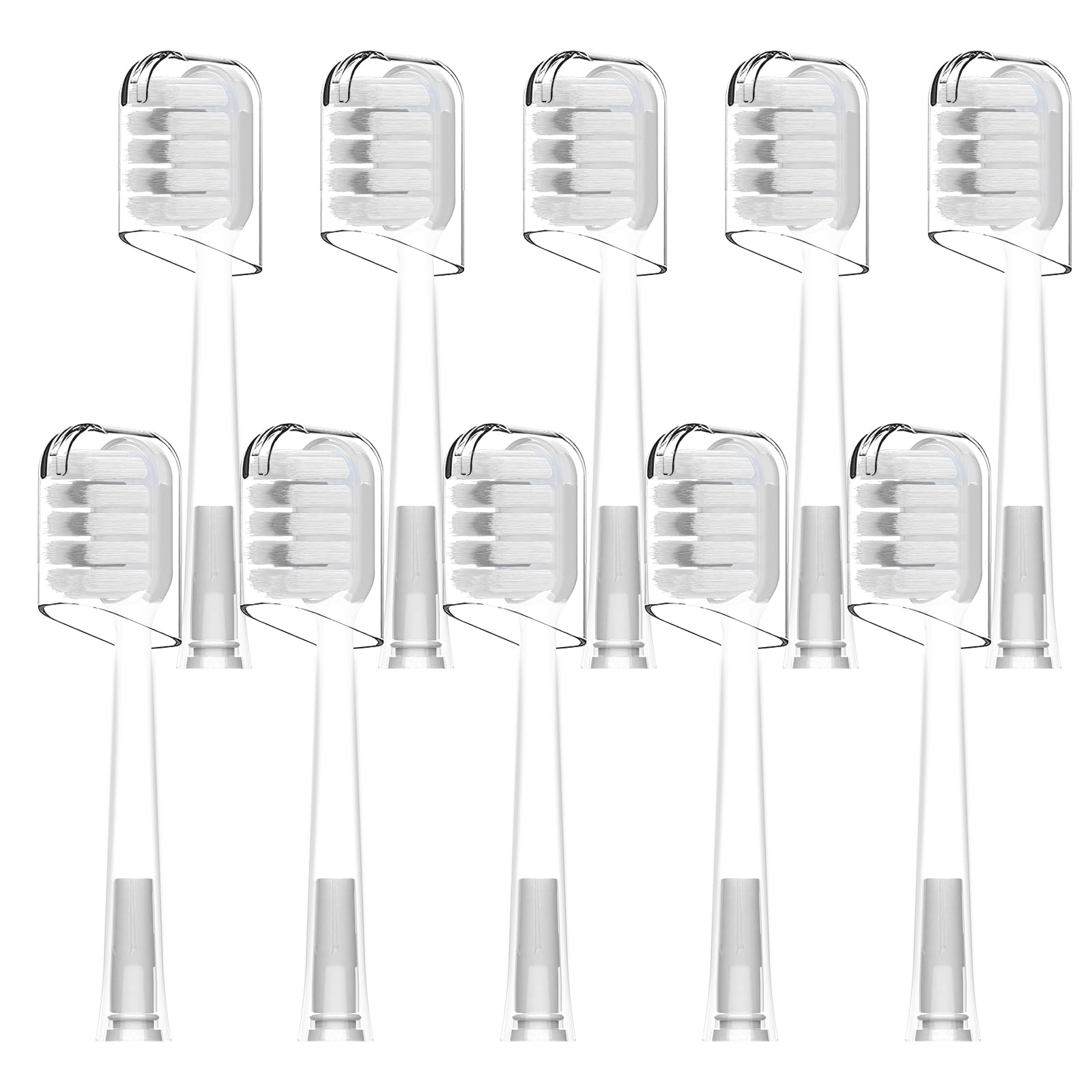 Cabezales de repuesto para cepillo de dientes eléctrico Laifen Wave, cuidado de las encías, transparente, paquete de 10