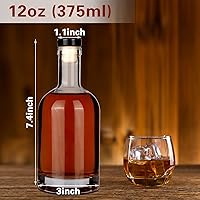 Vista 2 de Botella de Vino 12PCS 375 ML Botellas de Vidrio con Tapas 12 oz Botellas de Vidrio Transparente con Corcho Botella de Vino Vacía con Tapón