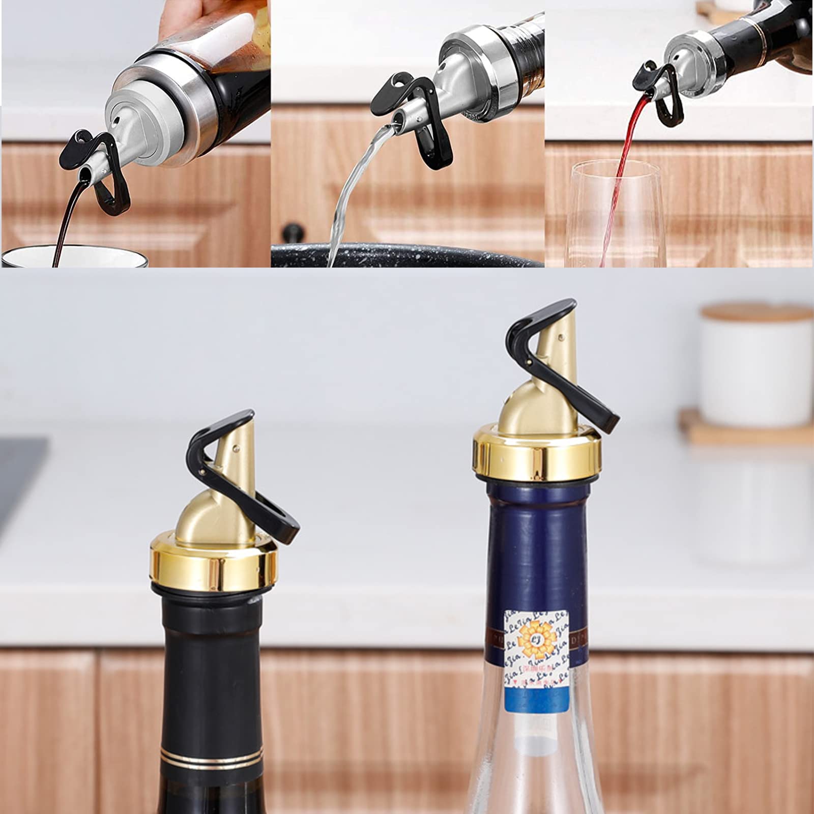 6 Adattatori Per Versatori Liquori - Compatibili Con Bottiglie Fino A 25mm - Trasforma Qualsiasi Beccuccio - Foto 2