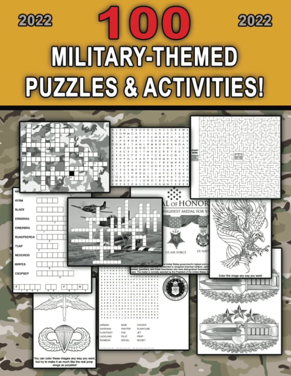 100 Military-Themed Puzzles and Activities!: Not like most of these types of books on Amazon!