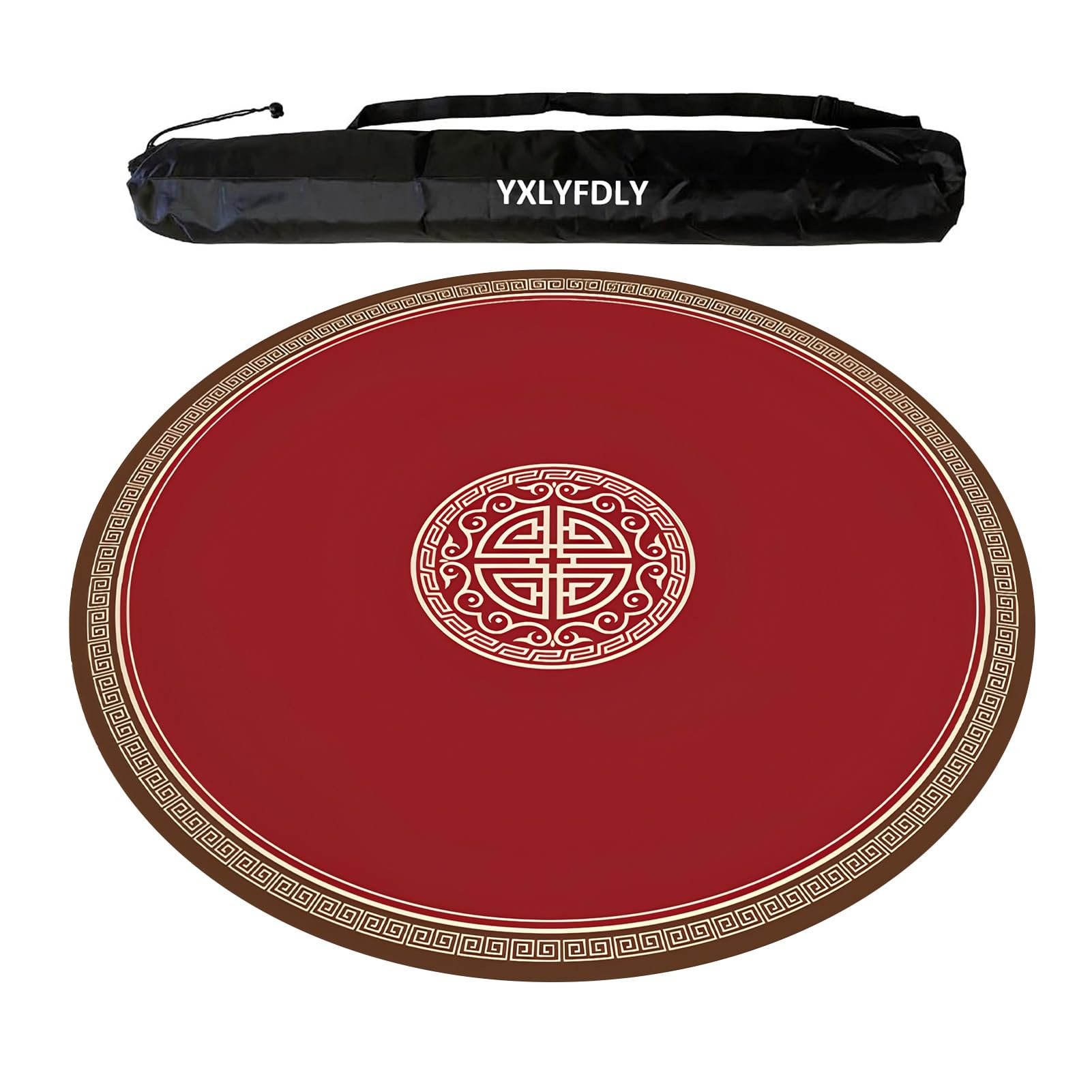 Tapis de Mahjong rond antidérapant et réduction du bruit avec envers en caoutchouc Tapis de jeu pour Mahjong, Poker, Carte, Jeux de Carreaux (140 cm)