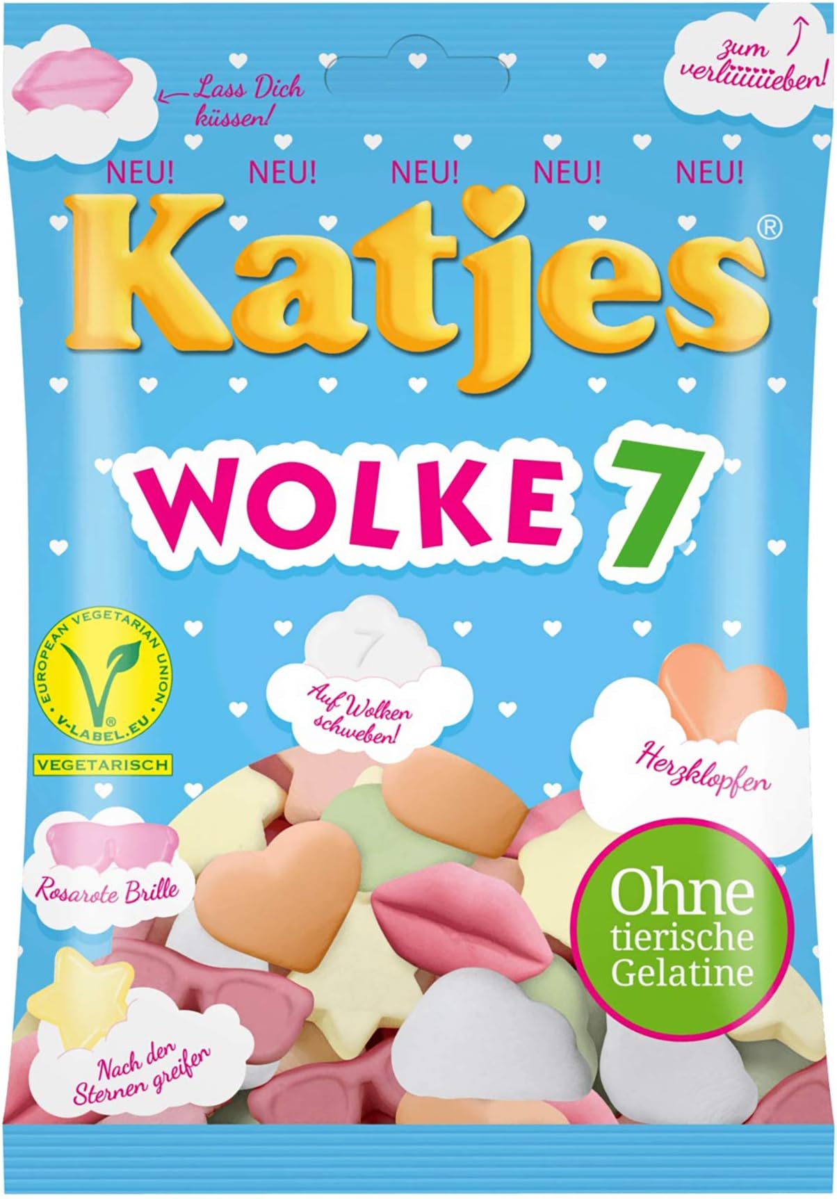 Katjes Cloud Number 7 Vegetarian Soft Gummi Candy Original from Germany 200g = 7.05oz