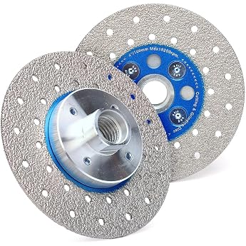 Diamond Cutting Disc 100 mm x M14 Vacuum Brazed Double-Sided Granite Saw Blade Diamond Disc for Marble Granite Concrete Porcelain Tiles