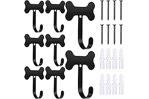 8-Piece Black Dog Bone Wall Hooks: Your Pawfect Home Accessory