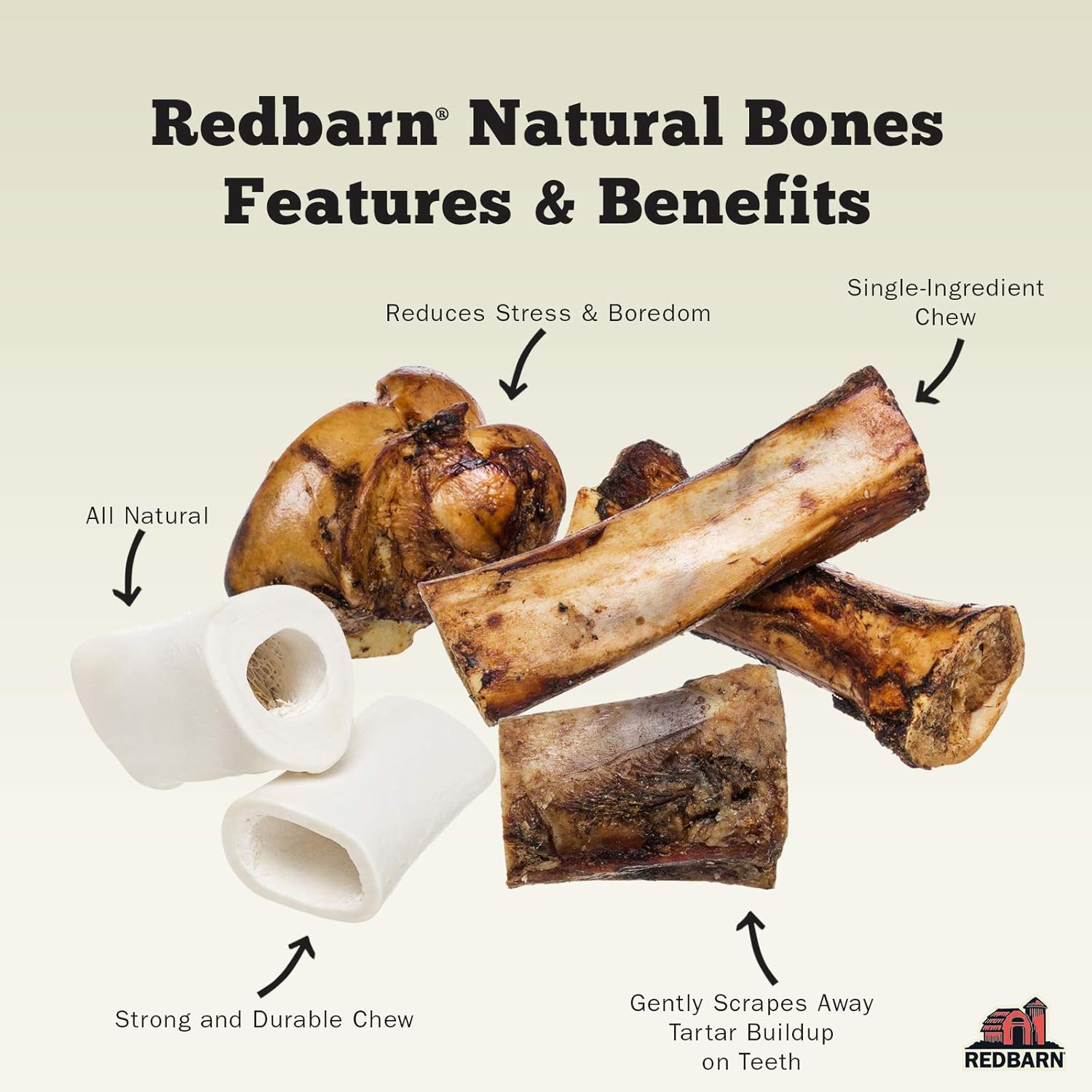 Redbarn Pet Products Meaty Knuckle Bone for Dogs 20-Count