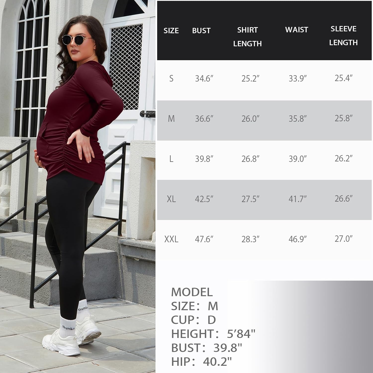 GINKANA Maternity Hoodie Long Sleeves Shirts Casual Maternity Top Pregnancy Sweatshirt Casual Clothes - Image 7