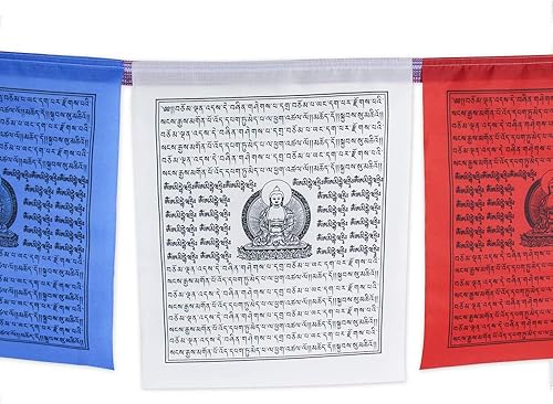 Miniatura 2 de Flaglink Bandera tibetana de oración – 12 x 14 pulgadas, 25 banderas de 27 pies de longitud – Lung Ta Wind Horse Bandera para exteriores