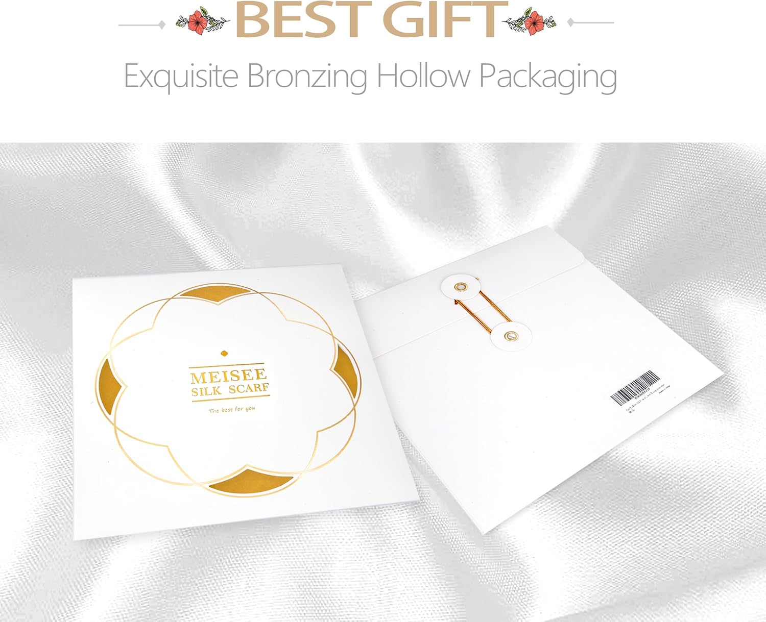 MEISEE Solid Color Mulberry Silk Scarf 20" Square Scarf Neck Scarf Hair Head Breathable Lightweight for Women Gift Packed - Image 6