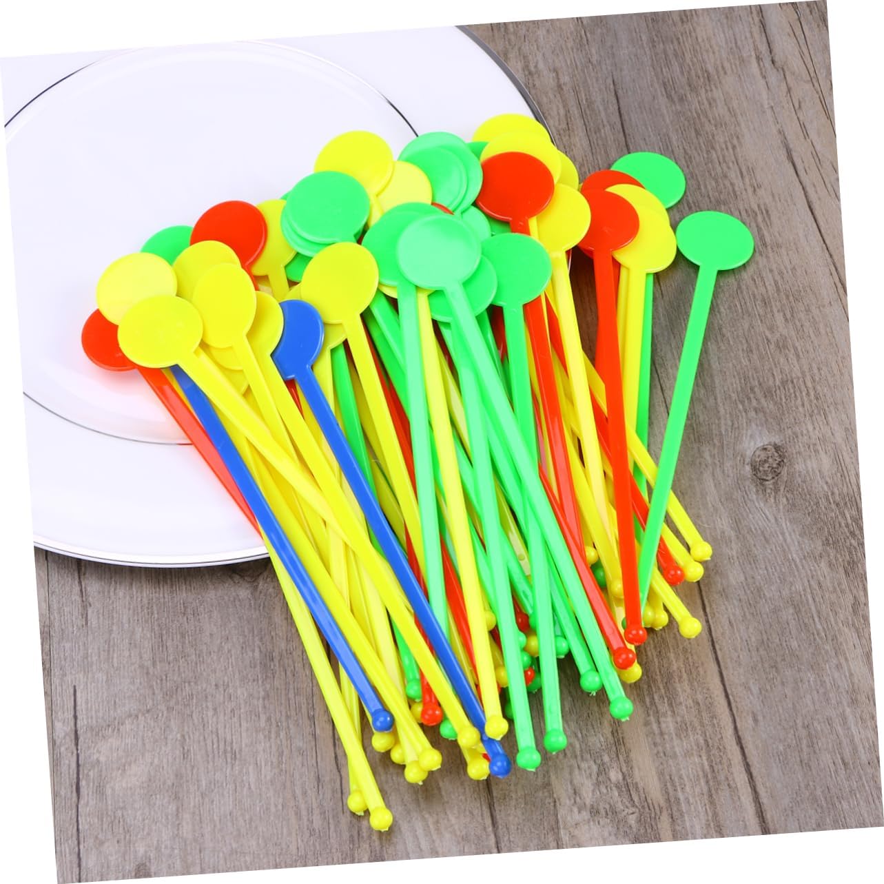 80 Pcs Acrylic round Head Swizzle Sticks for Stirring Beverage