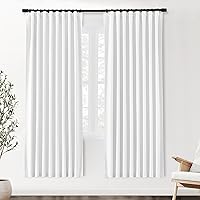 Vista 77 de SHINELAND Cortinas opacas de 102 pulgadas para sala de estar, cortinas opacas con pestaña trasera de 102 pulgadas de largo para dormitorio
