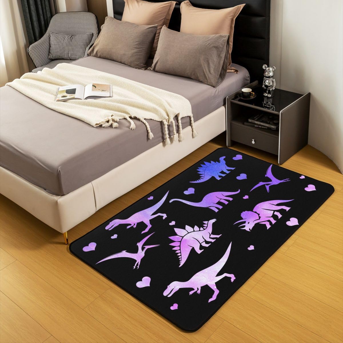 Homewish Lila Dinosaurier 100x150 Teppiche Wohnzimmer