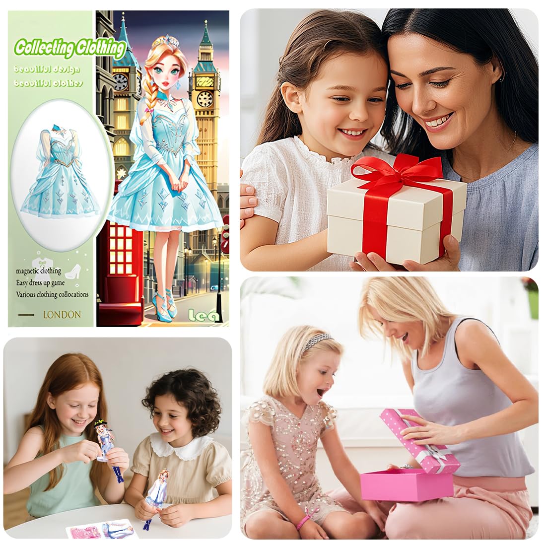 Muñecas de Vestir Magnéticas Muñeca de Papel de Vestir de Princesa Juguete de Juego de Viaje de Simulación y Juego Muñeca de Portátil para Vestir Princesas Regalo para Niña (Lea)