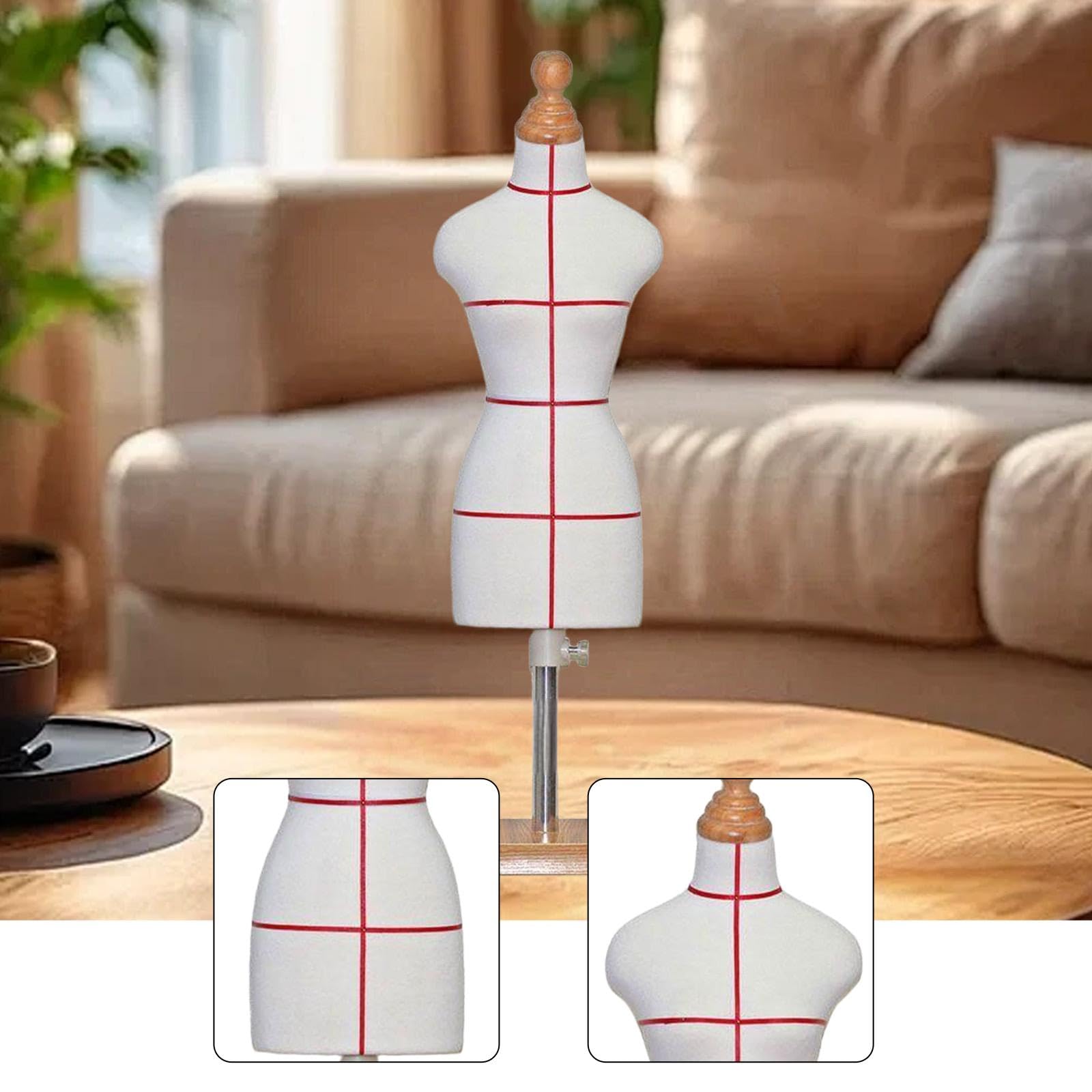 Puppen Schneiderform, Miniatur Nähpuppe, Körper, Weiblich, Kleines Dekor, Schneiderform, Ständer, Mini Schneidermodell für Home Office, 10 cm X 10 cm X 53