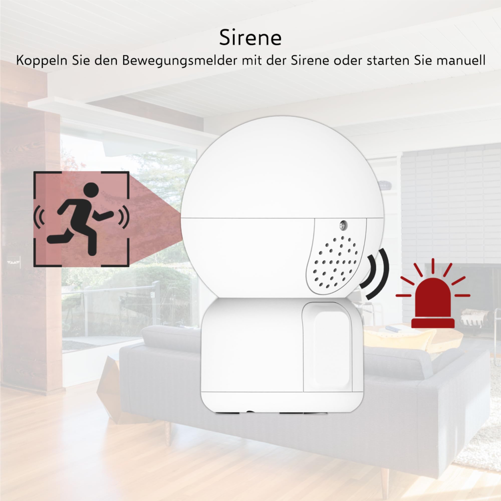 ELRO CI5000 Innen WiFi IP Überwachungskamera mit Bewegungssensor und Nachtsicht - Full HD 1080P Überwachungskamera mit Sirene
