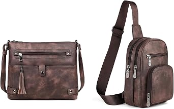 FADEON Crossbody Bags Purses for Women & Sling Bags Brown Collection