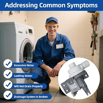 W10581874 Drain Pump Compatible with Maytag Kenmore Whirlpool W10581874 Washer Drain Pump Can Directly Replace W10581874, 3449735, AP5949627, AP6023189, EAP10056668. 120V 60Hz 1.25A