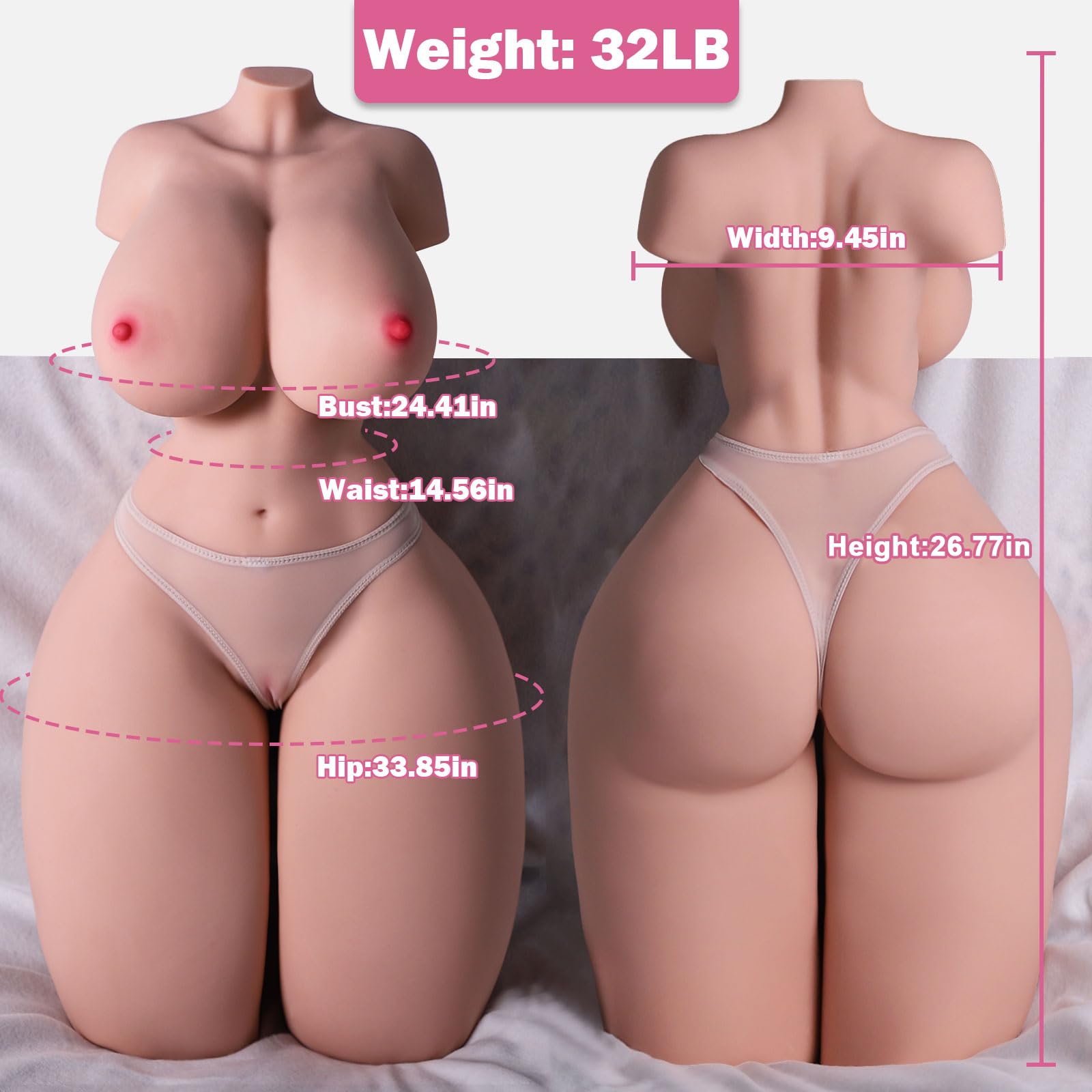 Amazon.com: P PUNSON 32LB Lifelike Sex Doll Male Masturbator Stroker, 3 in  1 Realistic Female Torso Sex Dolls with Big Boobs, Big Ass, Tight Vaginal  and Anal, Adult Love Doll Male Sex