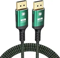 FEMORO Cabo DisplayPort 2.1 de 3 m, cabos de porta de exibição 16K @60Hz 8K @120Hz 4K @240Hz, cabo DP para DP 80Gbps suporta HDR10 HDCP DSC 1.2a compatível com FreeSync G-Sync placa de vídeo para