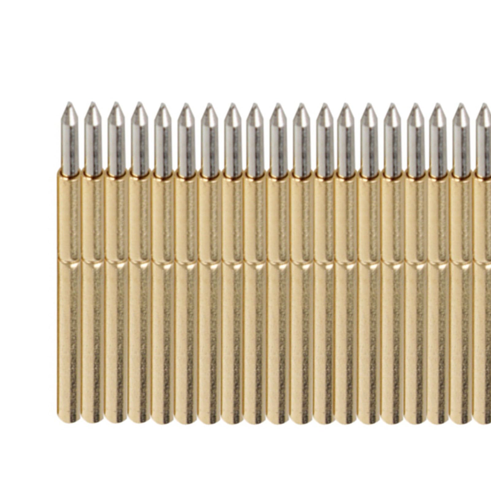 Keenso Sprężynowe sondy testowe, 100 szt. P75-B1Spring Round Pogo Pin 3A Głowica stożkowa 1,02 mm Naparstek Sonda stykowa do PCB Circuit Board Wire Wrap, Domyślnie
