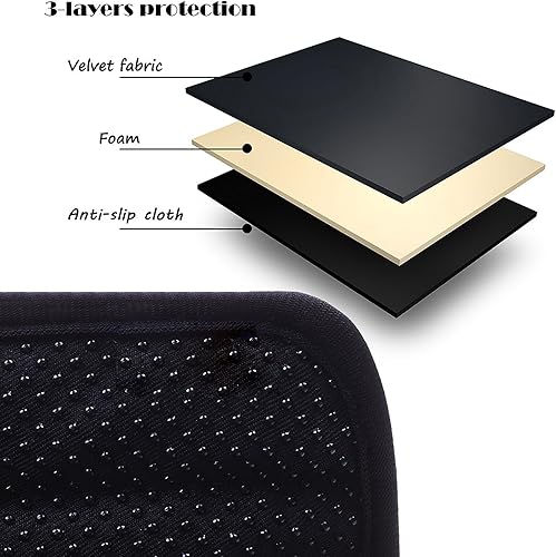 Miniatura 4 de Wanty 2 piezas de poliéster para oficina en casa, extraíble, duradero, lavable a máquina, fundas para reposabrazos de silla de oficina, fundas para