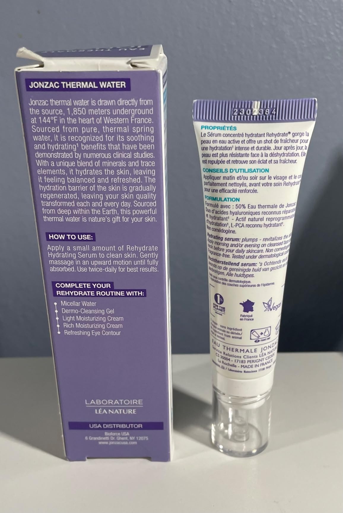 JONZAC Eau Thermale Jonzac Rehydrate Organic Pure Hyaluronic Acid Hydrating Serum for Face - 24H Hydration - Plump and Repair Dehydrated Skin - Safe for Sensitive Skin - 1.01 Fl Oz